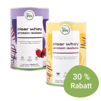 30 % Rabatt: for you clear whey protein isolate - Mango-Maracuja & Waldfrucht