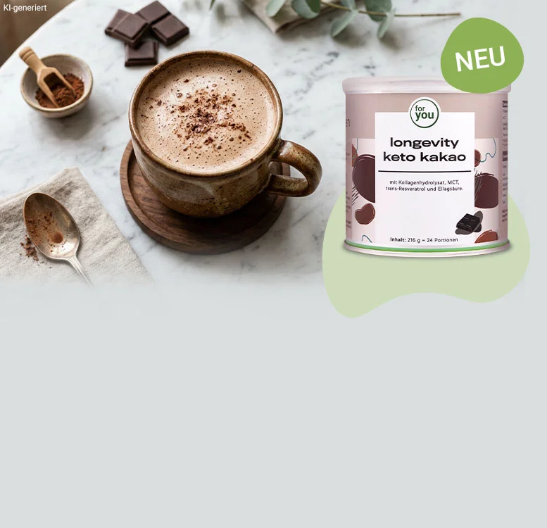 Header\u0020zeigt\u0020Tasse\u0020mit\u0020Keto\u0020Kakao.\u0020Daneben\u0020ist\u0020das\u0020neue\u0020for\u0020you\u0020Produkt\u0020\u002D\u0020longevity\u0020keto\u0020kakao\u0020\u002D\u0020platziert