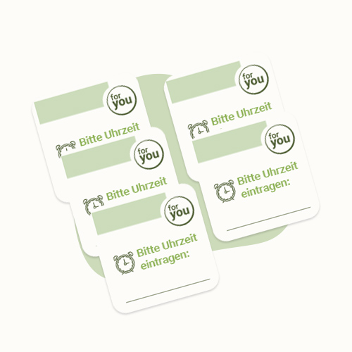 5 Aufkleber zum Notieren der Uhrzeit