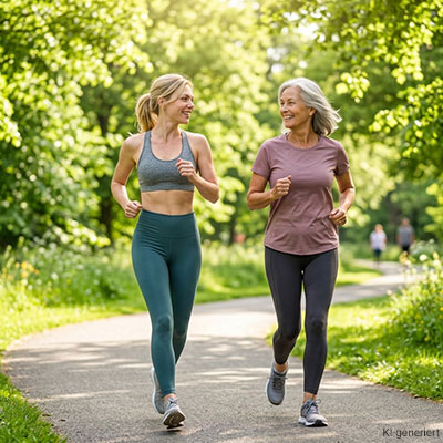 Schaubild zeigt zwei Frauen beim Laufen in der Natur