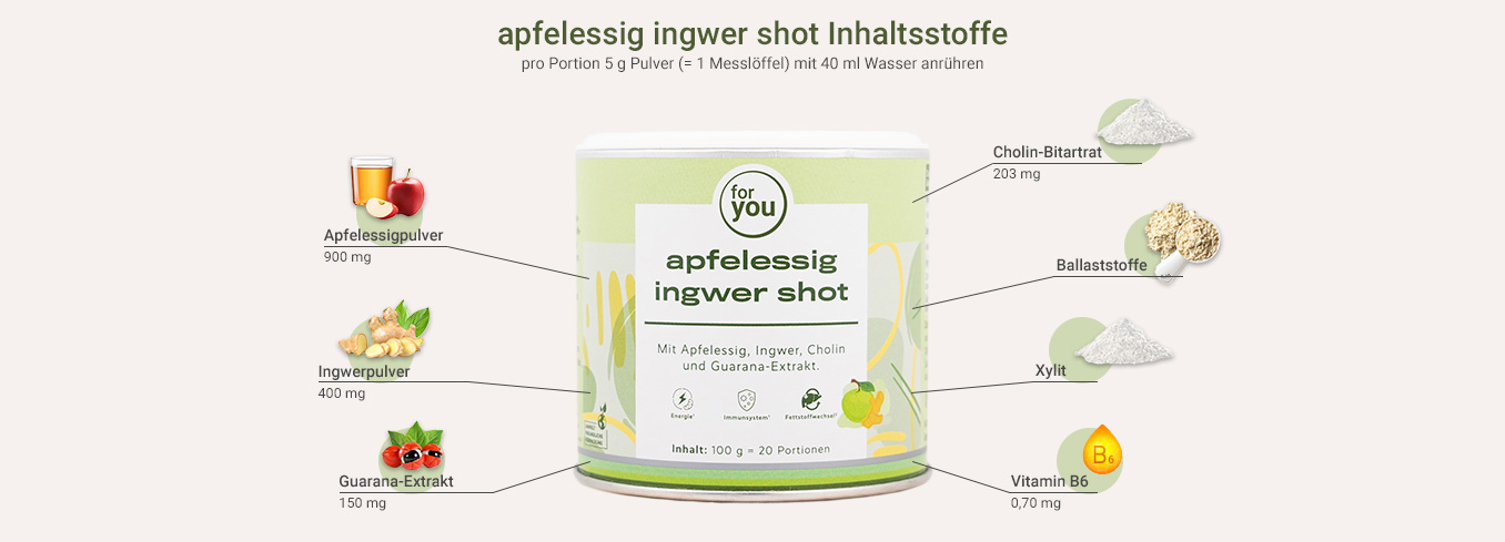 Apfelessig Ingwer Shot Pulver Ingwer Shot Pulver