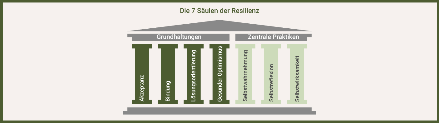 7 Säulen der Resilienz Infografik: Die 7 Säulen der Resilienz