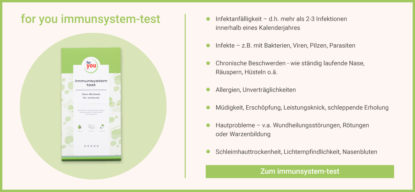 for you immunsystem test - Sinnvoll bei diesen Beschwerden Immunsystem Test - Beschwerden