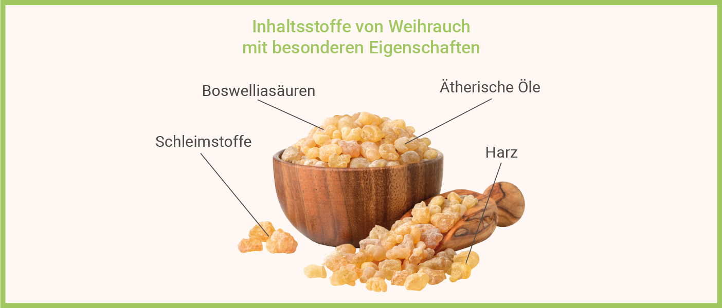 Weihrauch Inhaltsstoffe Infografik: Weihrauch Inhaltsstoffe