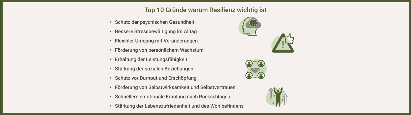 10 Gründe warum Resilienz wichtig ist Infografik: Gründe warum Resilienz wichtig ist