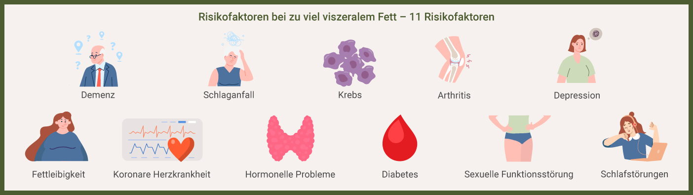 Risikofakoren bei zu viel viszeralem Fett Bauchfett verlieren - Risikofakoren