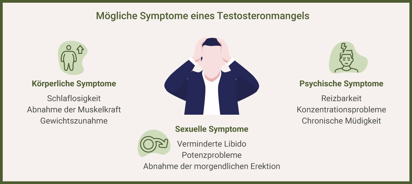 Testosteronmangel Symptome - als Infografik