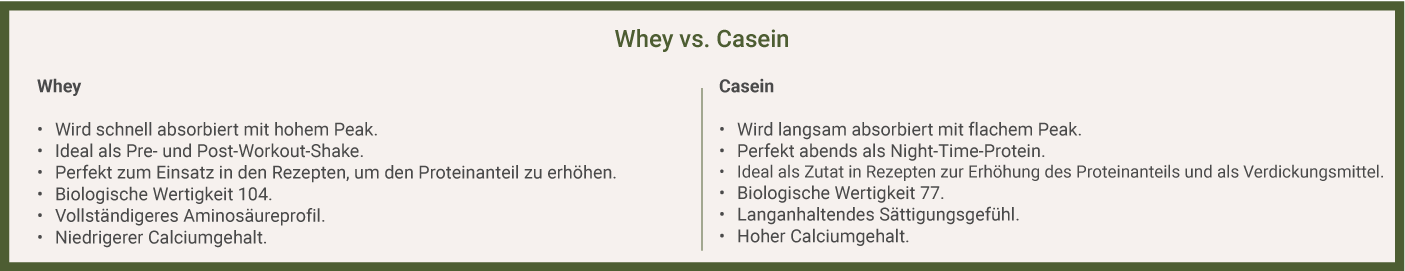Unterschiede zwischen Whey und Casein Unterschiede Whey und Casein
