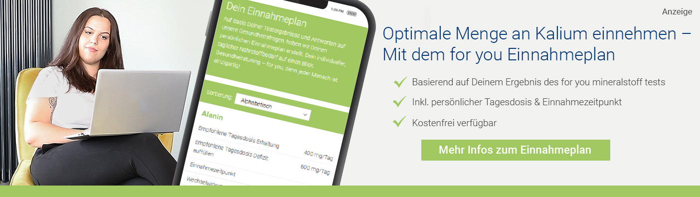 Einnahmeplan - Kalium einnehmen