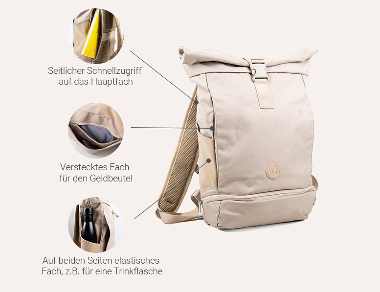 nachhaltiger Rolltop Rucksack