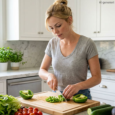 Schaubild zeigt Frau beim Kochen