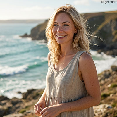 Schaubild zeigt glückliche Frauen am Meer