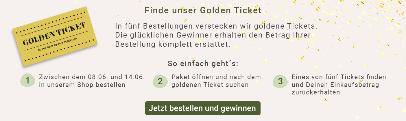 Schaubild zeigt eine Golden-Ticket-Aktion von 10 Jahre for you Jubiläum