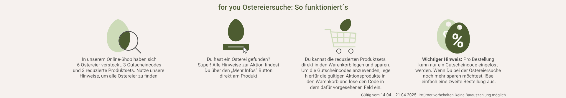 Ostereiersuche online - for you