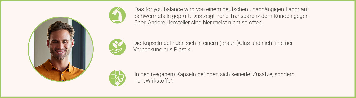 Weitere Vorteile des for you phyto balance Vorteile for you phyto Balance